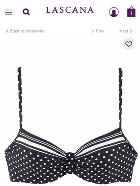 Lascana Black & White Polka Dot Underwire Bikini Top